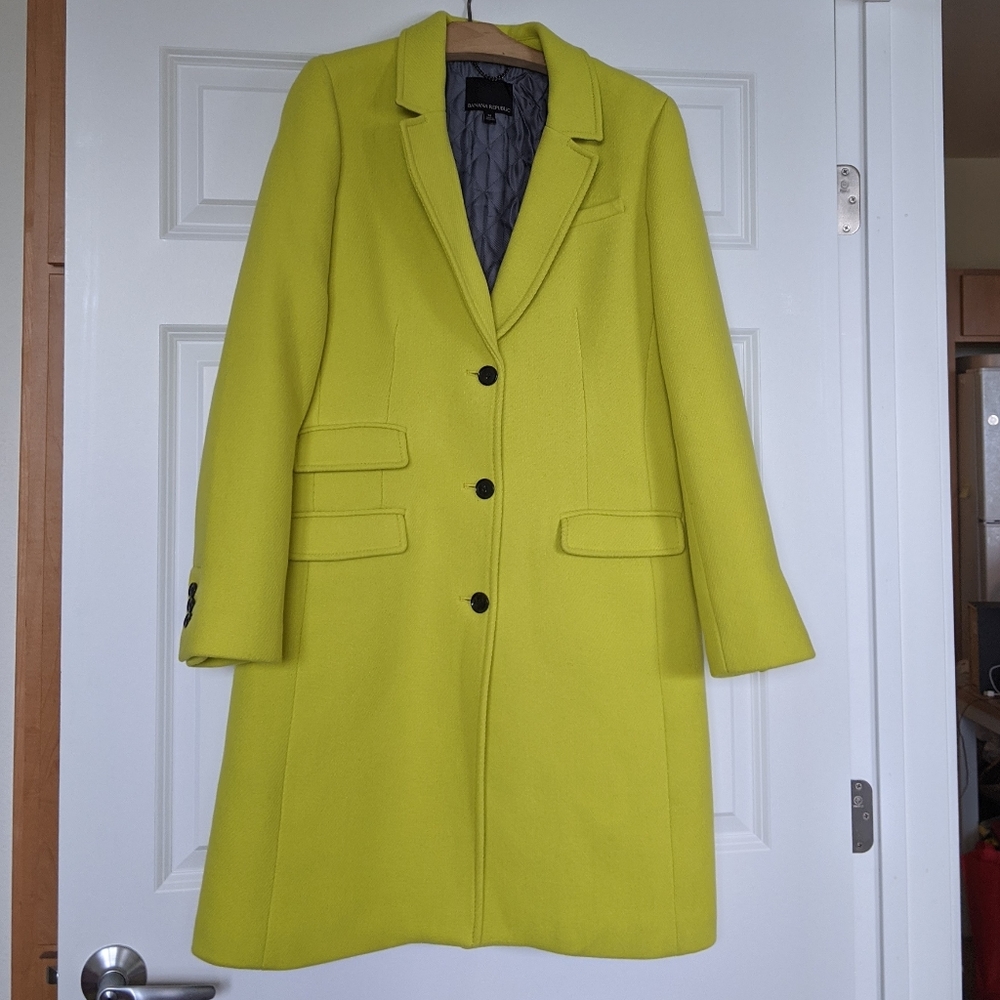 Banana Republic Lime Green Trench Coat
